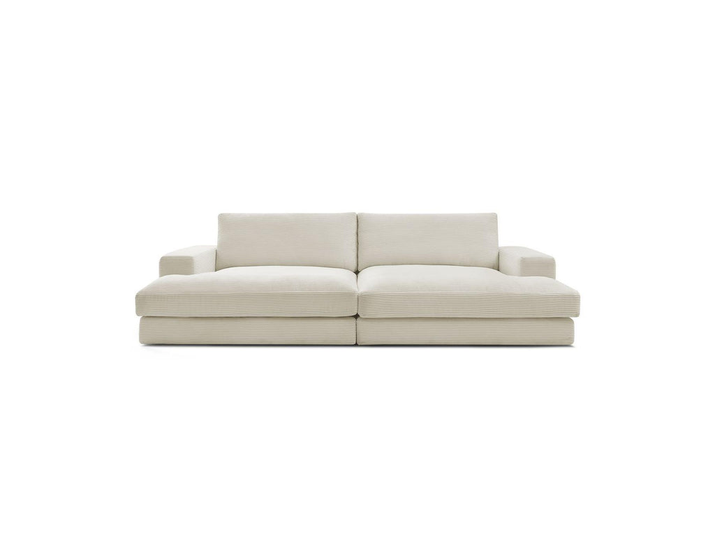 Fixed Straight 4-Seater Compact Sofa Deep Seat - Leonard - Corduroy
