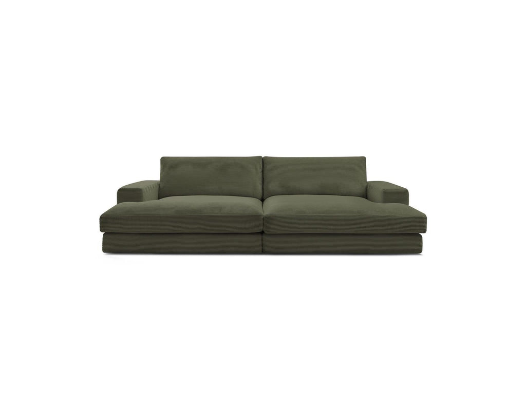 Fixed Straight 4-Seater Compact Sofa Deep Seat - Leonard - Corduroy
