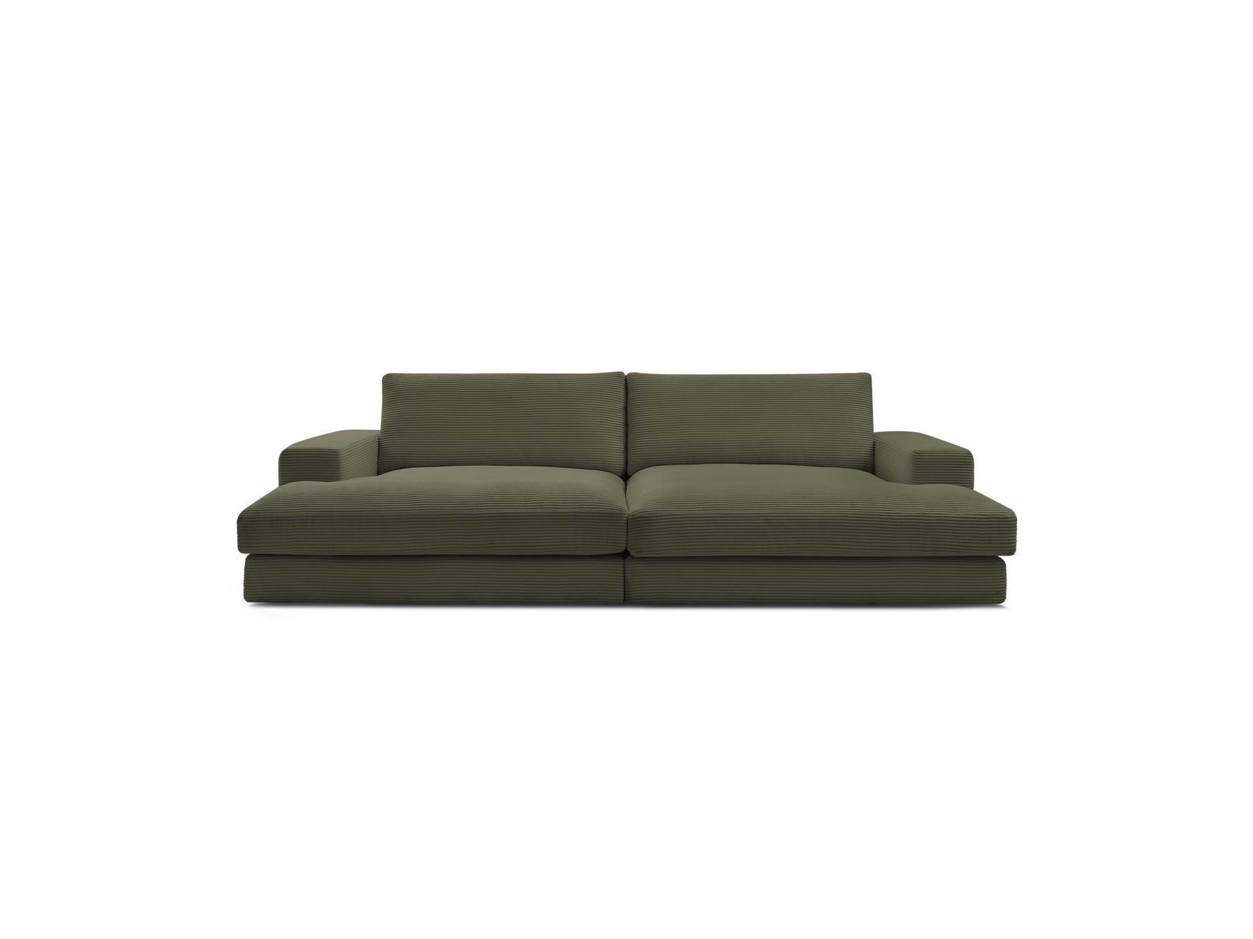 Fixed Straight 4-Seater Compact Sofa Deep Seat - Leonard - Corduroy