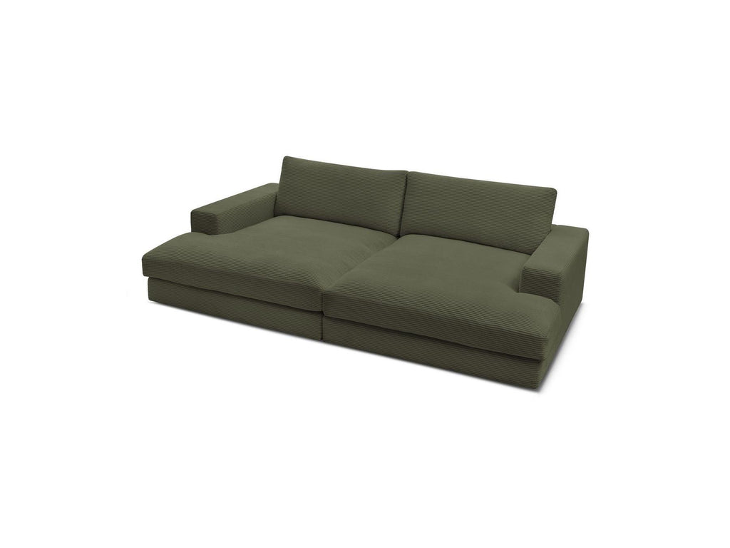 Fixed Straight 4-Seater Compact Sofa Deep Seat - Leonard - Corduroy