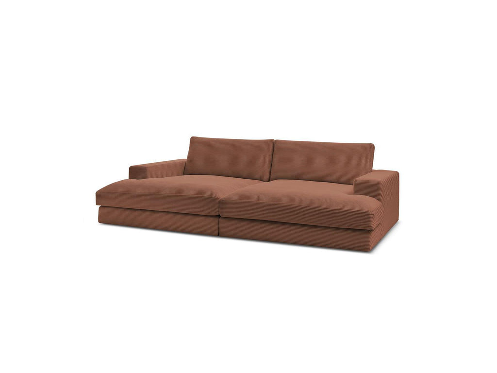 Fixed Straight 4-Seater Compact Sofa Deep Seat - Leonard - Corduroy