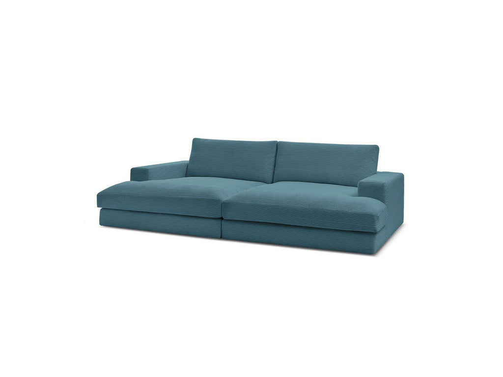 Fixed Straight 4-Seater Compact Sofa Deep Seat - Leonard - Corduroy