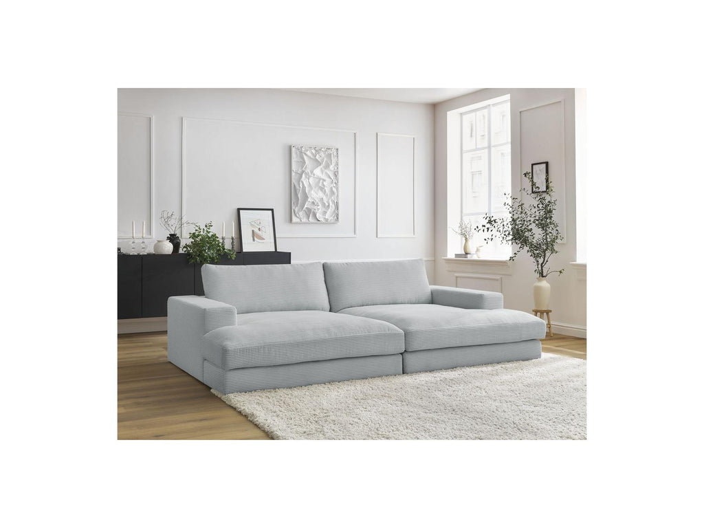 Fixed Straight 4-Seater Compact Sofa Deep Seat - Leonard - Corduroy