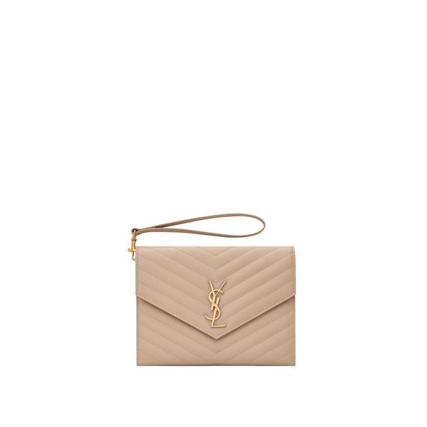 Saint Laurent - Bolso shopper acolchado Cassandre - Mujeres - Beige
