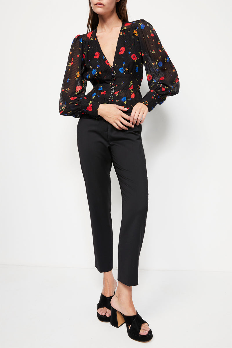 The Kooples - Black Silk Blouse - Woman