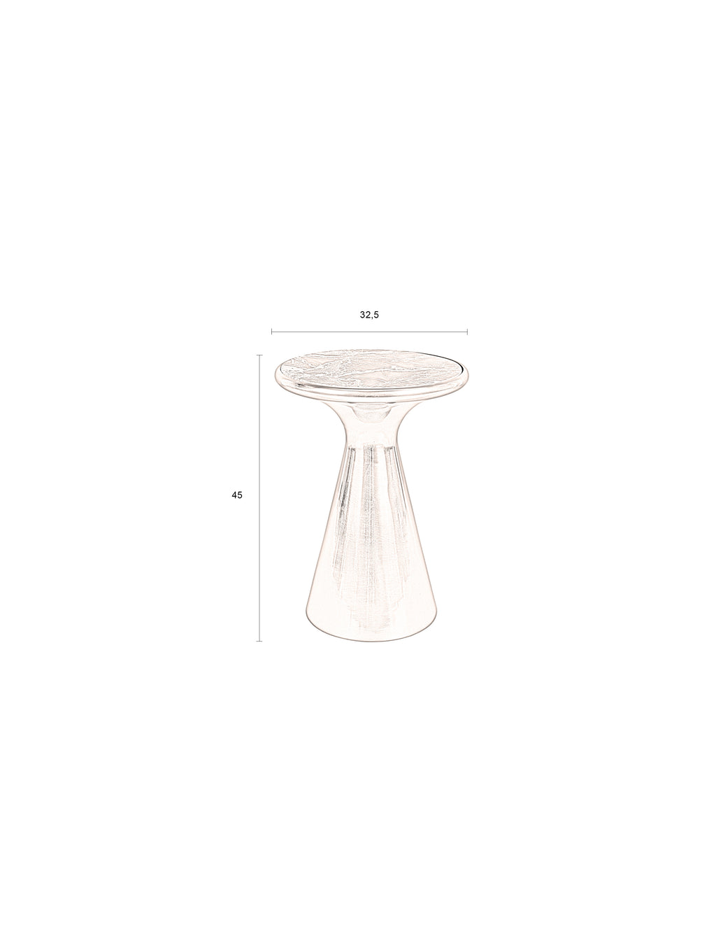 Mount M - Side Table - Aluminum - Brown/Black Marble
