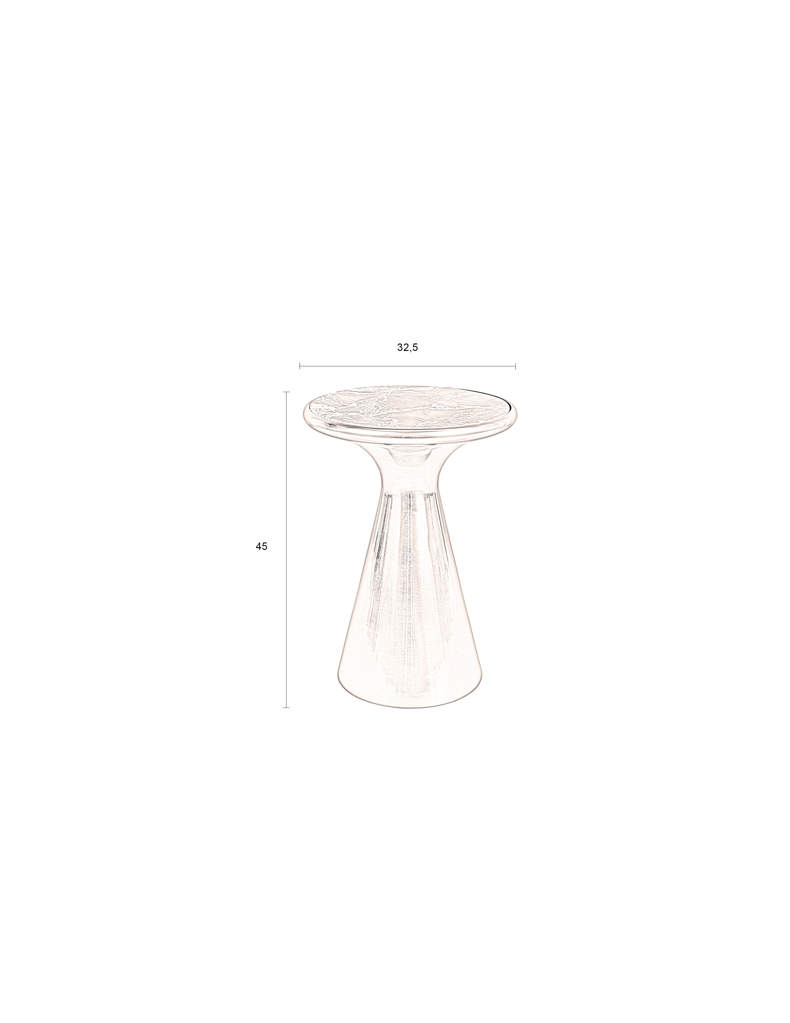 Mount M - Side Table - Aluminum - Brown/Black Marble