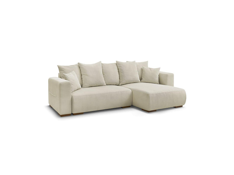 Sidonie - Canapé D'Angle Convertible Réversible Coffre - Velours Côtelé