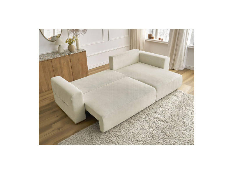 Sidonie - Canapé D'Angle Convertible Réversible Coffre - Velours Côtelé