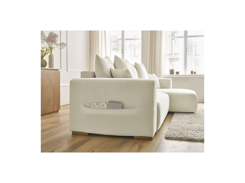 Sidonie - Canapé D'Angle Convertible Réversible Coffre - Velours Côtelé
