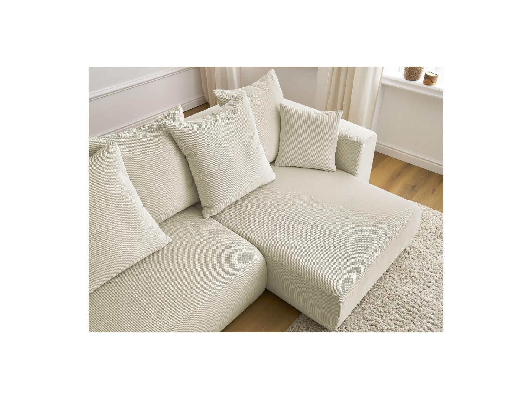 Sidonie - Sofá esquinero convertible reversible con arcón - Terciopelo acanalado