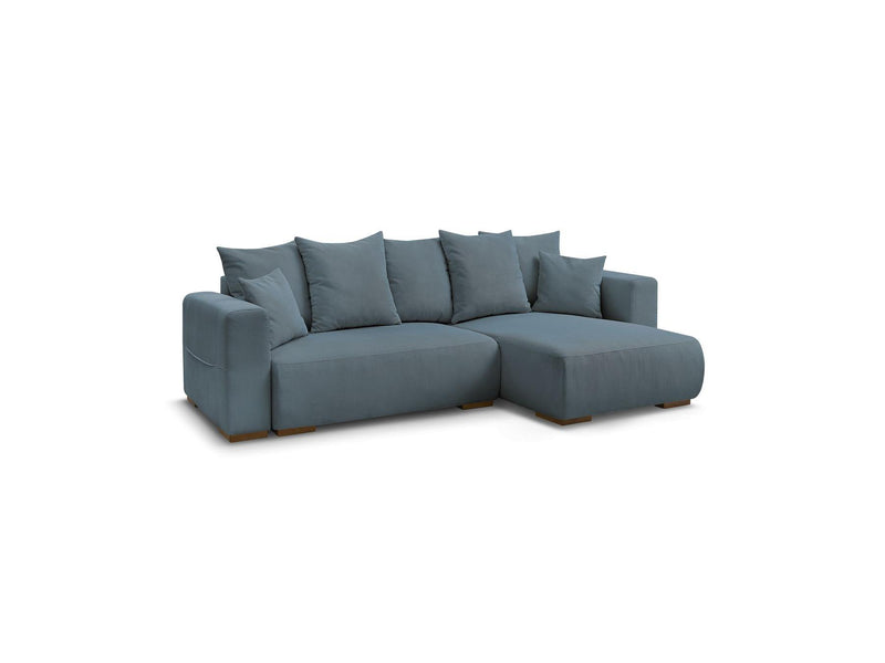 Sidonie - Canapé D'Angle Convertible Réversible Coffre - Velours Côtelé
