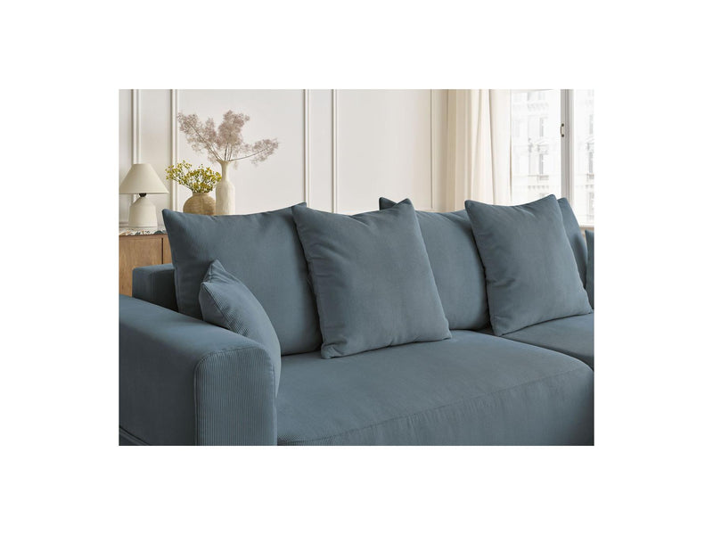 Sidonie - Canapé D'Angle Convertible Réversible Coffre - Velours Côtelé