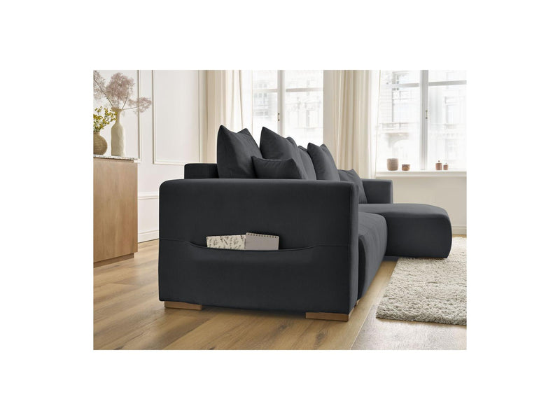 Sidonie - Canapé D'Angle Convertible Réversible Coffre - Velours Côtelé