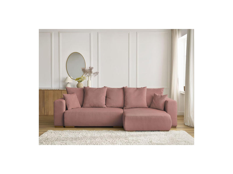Sidonie - Canapé D'Angle Convertible Réversible Coffre - Velours Côtelé