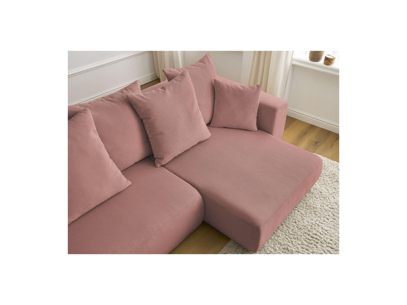 Sidonie - Canapé D'Angle Convertible Réversible Coffre - Velours Côtelé