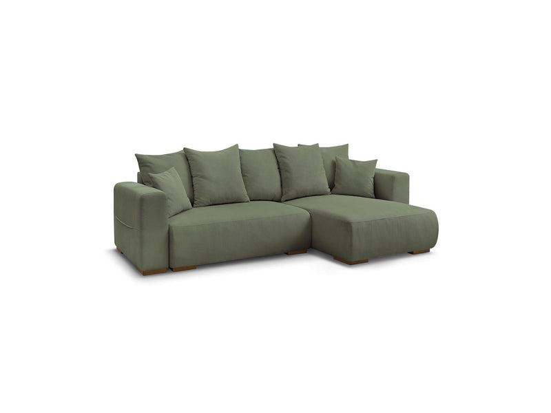 Sidonie - Canapé D'Angle Convertible Réversible Coffre - Velours Côtelé