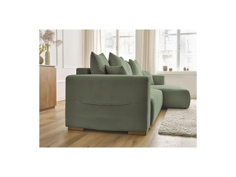 Sidonie - Canapé D'Angle Convertible Réversible Coffre - Velours Côtelé
