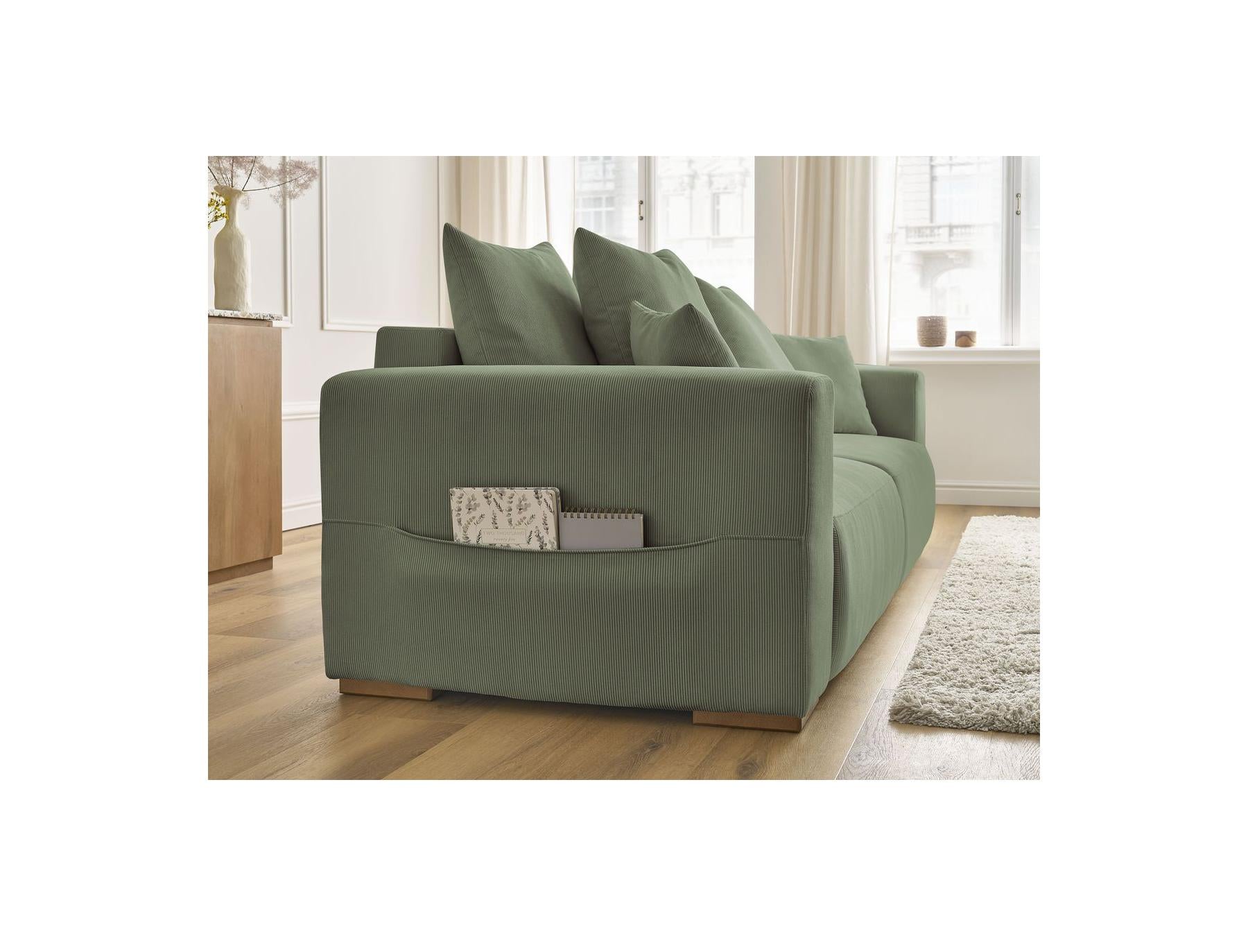 Sidonie - Sofá recto convertible - Terciopelo acanalado