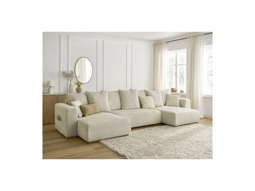 Canapé Panoramique Convertible Coffre - Sidonie - Velours Côtelé