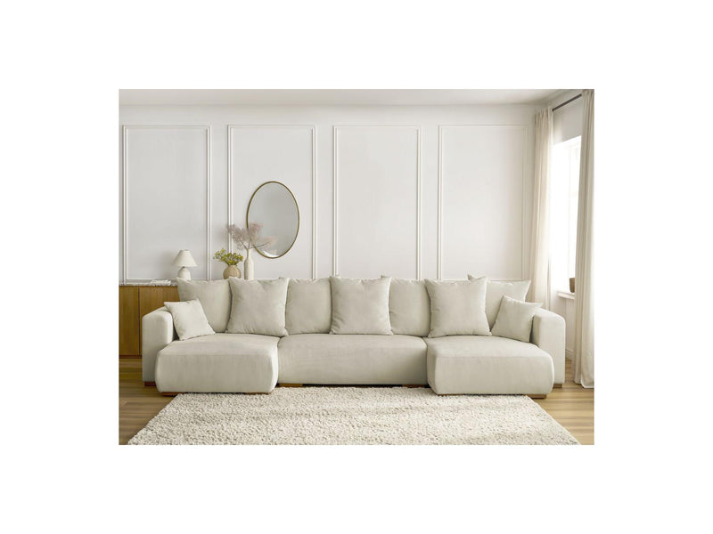 Canapé Panoramique Convertible Coffre - Sidonie - Velours Côtelé