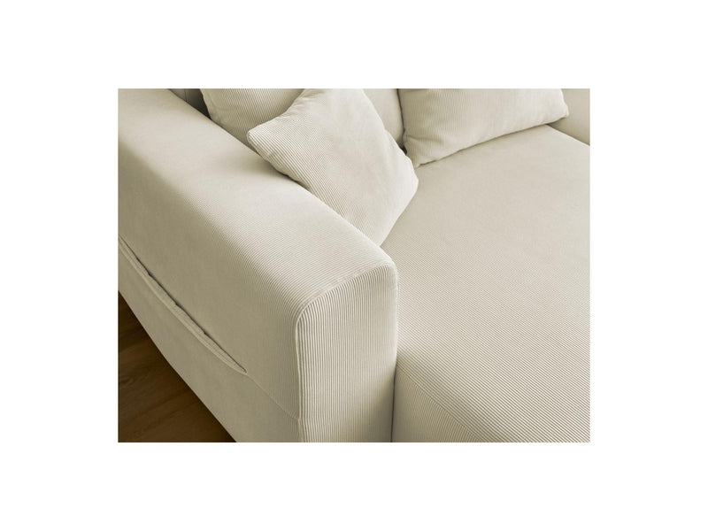 Canapé Panoramique Convertible Coffre - Sidonie - Velours Côtelé