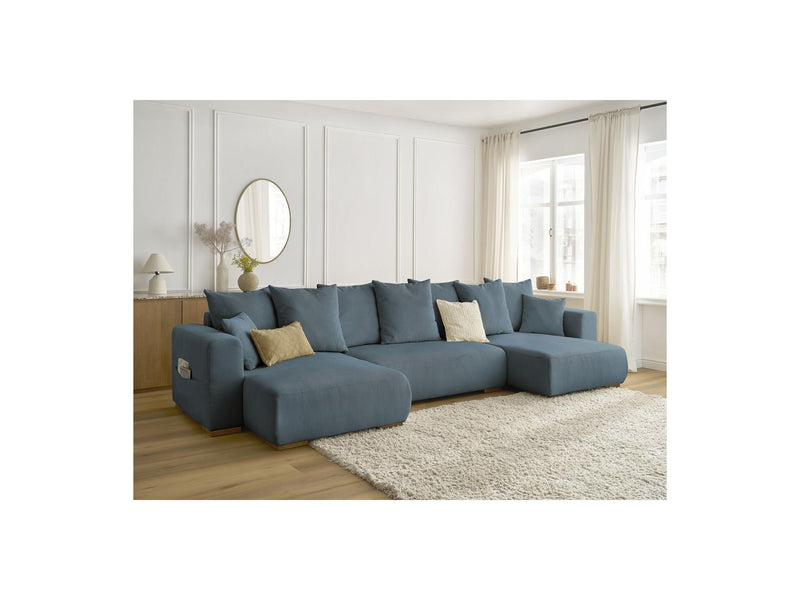 Canapé Panoramique Convertible Coffre - Sidonie - Velours Côtelé