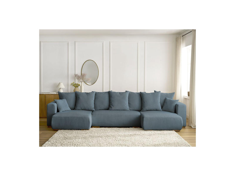 Canapé Panoramique Convertible Coffre - Sidonie - Velours Côtelé