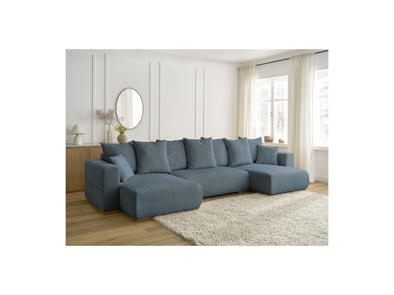 Canapé Panoramique Convertible Coffre - Sidonie - Velours Côtelé