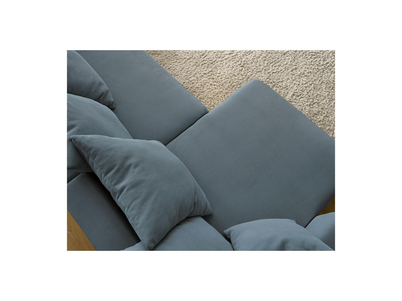 Canapé Panoramique Convertible Coffre - Sidonie - Velours Côtelé