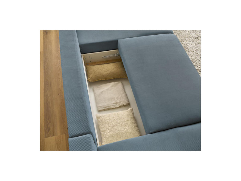 Canapé Panoramique Convertible Coffre - Sidonie - Velours Côtelé