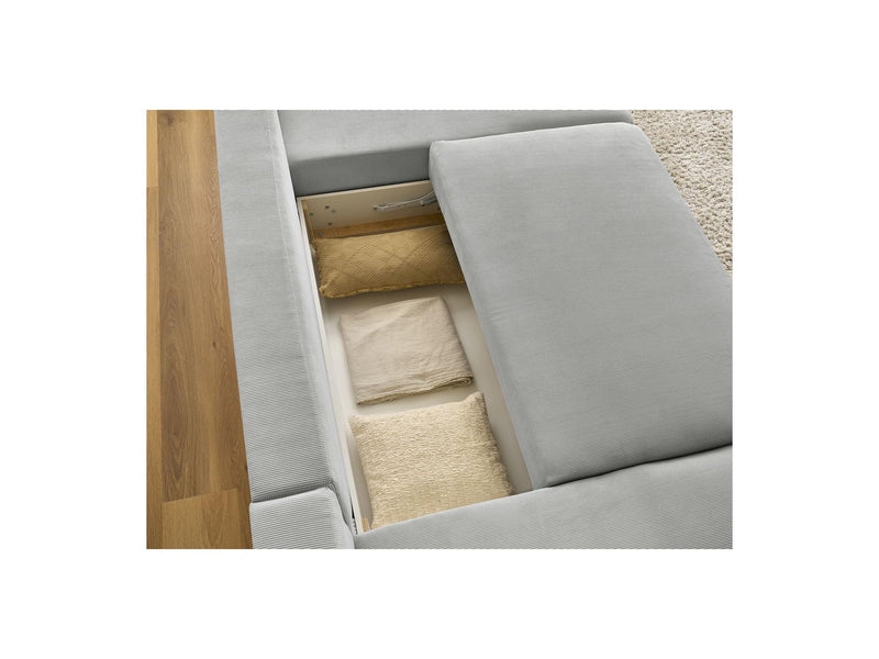 Canapé Panoramique Convertible Coffre - Sidonie - Velours Côtelé