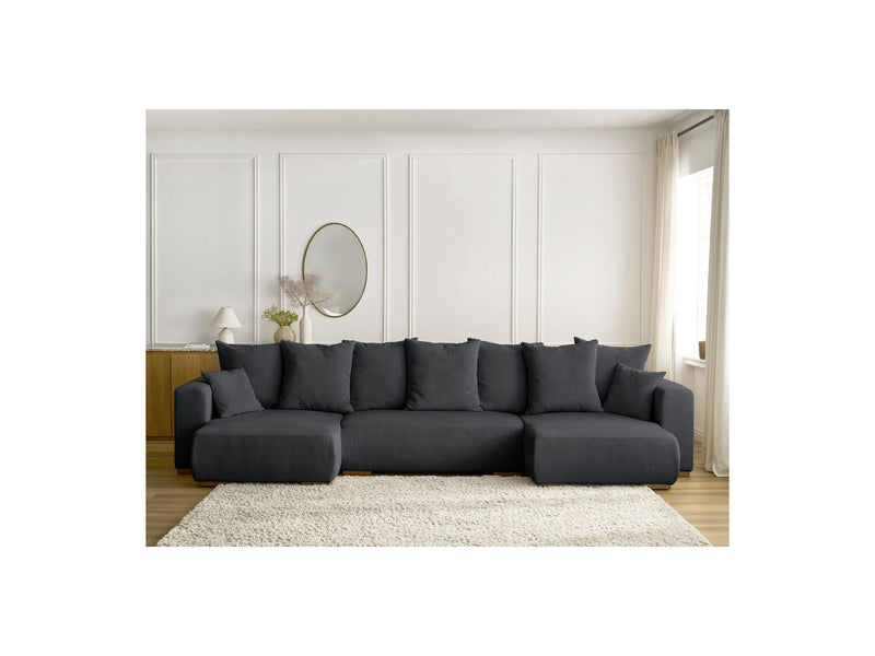 Canapé Panoramique Convertible Coffre - Sidonie - Velours Côtelé