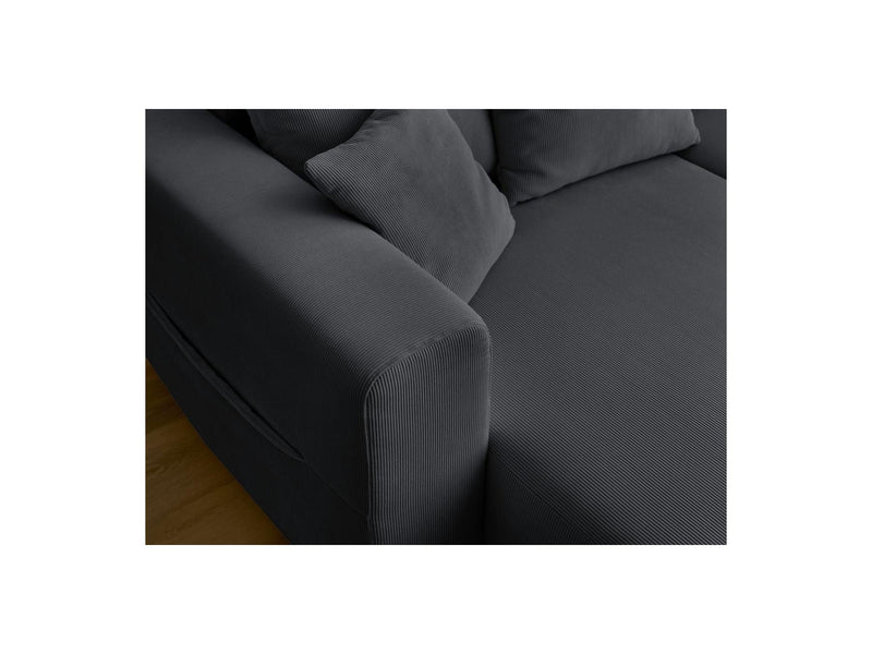 Canapé Panoramique Convertible Coffre - Sidonie - Velours Côtelé