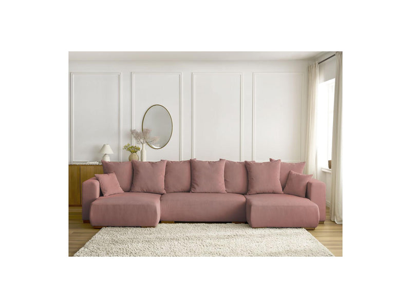 Canapé Panoramique Convertible Coffre - Sidonie - Velours Côtelé