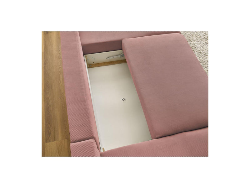 Canapé Panoramique Convertible Coffre - Sidonie - Velours Côtelé