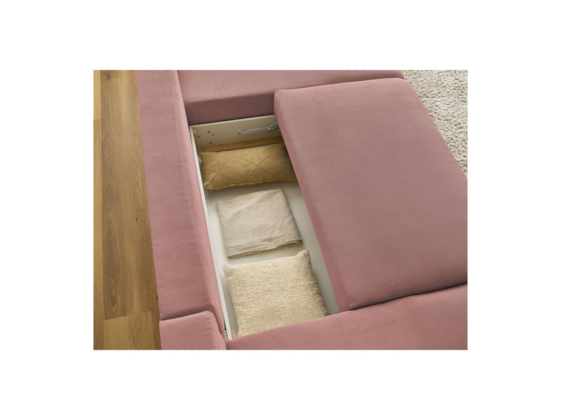 Canapé Panoramique Convertible Coffre - Sidonie - Velours Côtelé