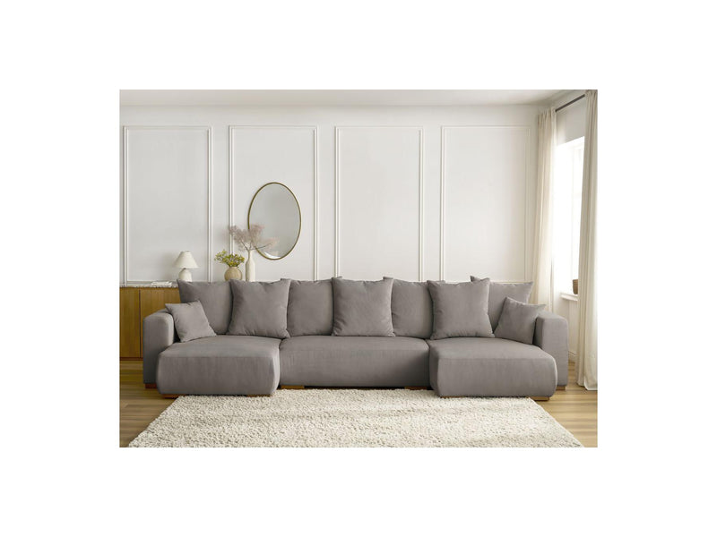 Canapé Panoramique Convertible Coffre - Sidonie - Velours Côtelé