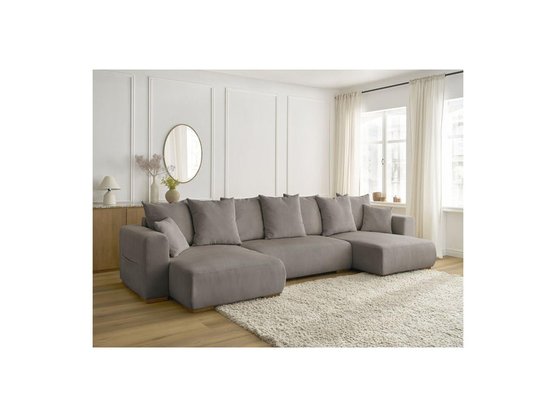 Canapé Panoramique Convertible Coffre - Sidonie - Velours Côtelé