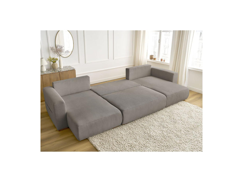 Canapé Panoramique Convertible Coffre - Sidonie - Velours Côtelé