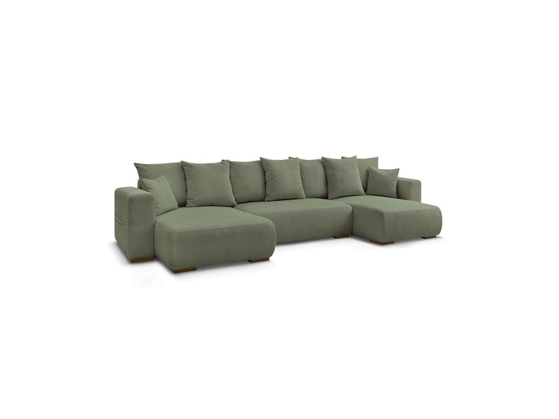 Canapé Panoramique Convertible Coffre - Sidonie - Velours Côtelé