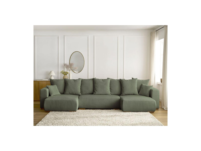 Canapé Panoramique Convertible Coffre - Sidonie - Velours Côtelé