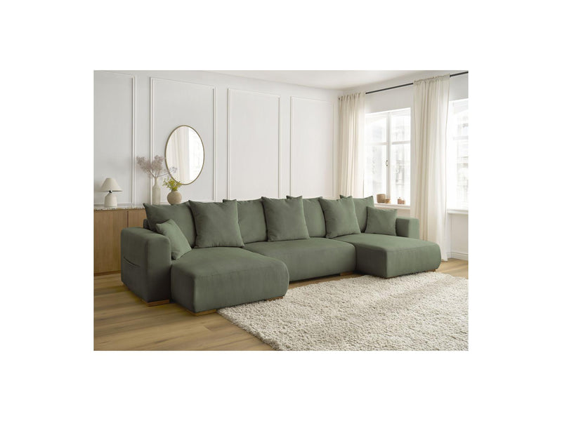 Canapé Panoramique Convertible Coffre - Sidonie - Velours Côtelé