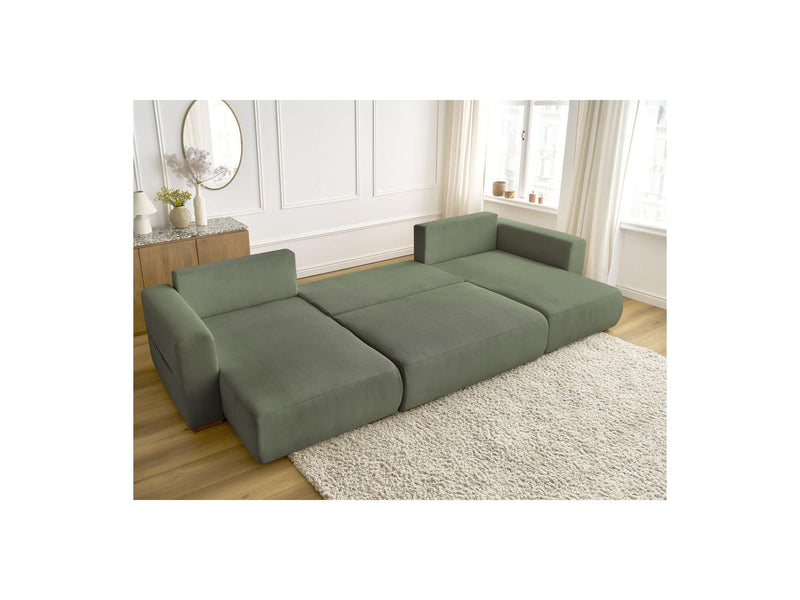 Canapé Panoramique Convertible Coffre - Sidonie - Velours Côtelé