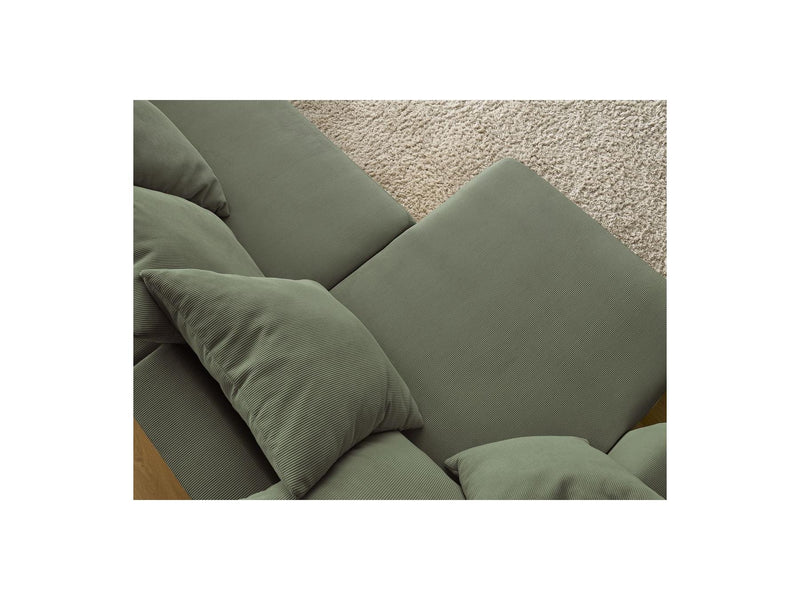 Canapé Panoramique Convertible Coffre - Sidonie - Velours Côtelé