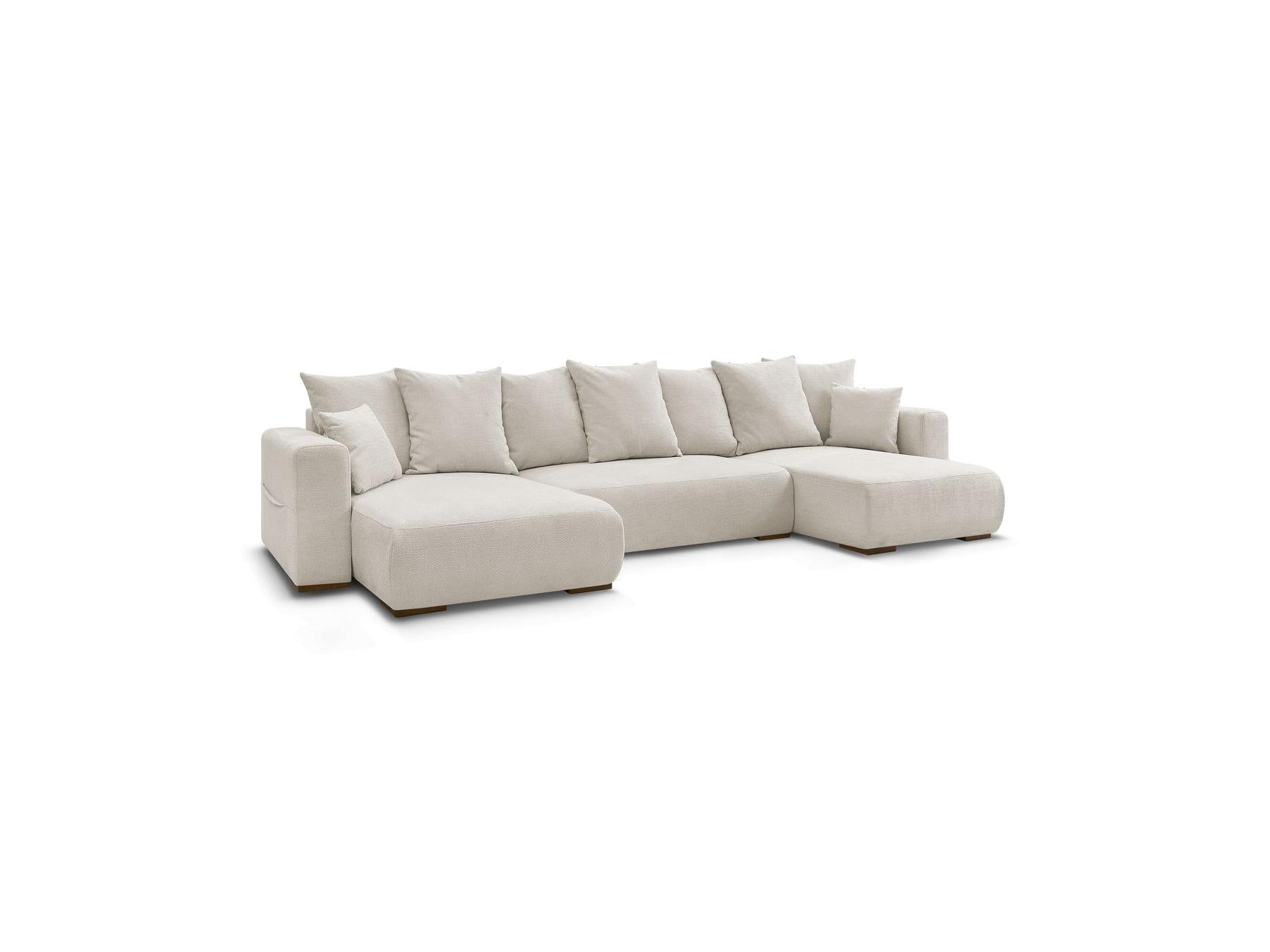 Sidonie - Convertible Panoramic Sofa with Storage Compartment - Heathered Fabric