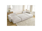 Sidonie - Convertible Panoramic Sofa with Storage Compartment - Heathered Fabric
