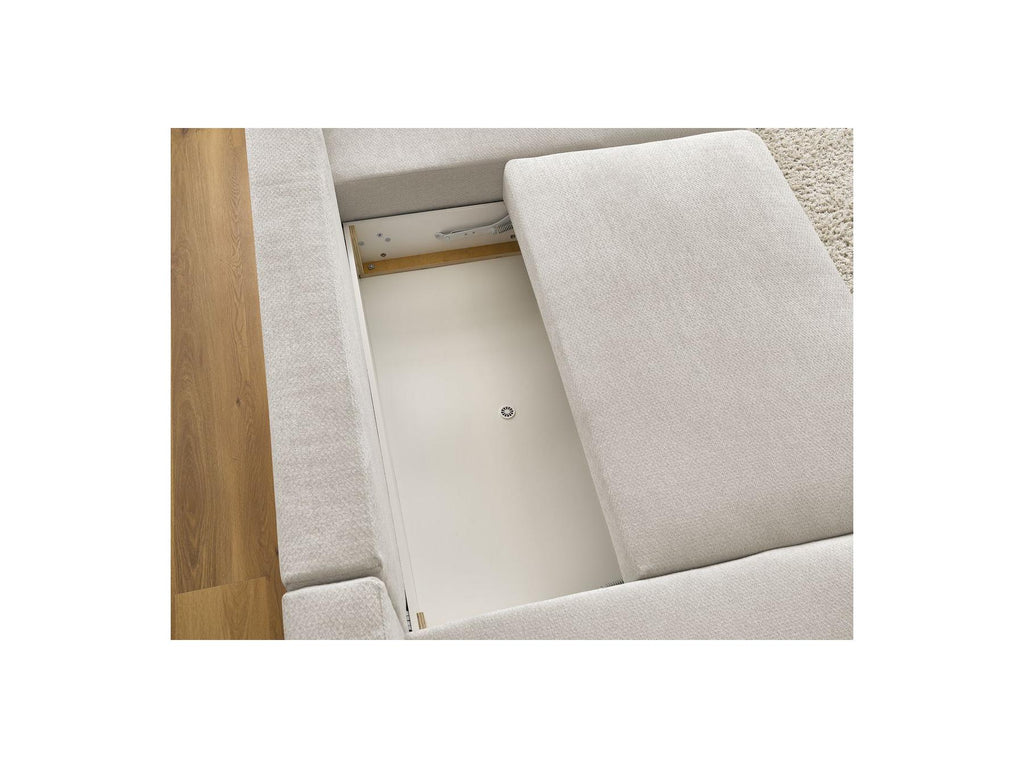Sidonie - Convertible Panoramic Sofa with Storage Compartment - Heathered Fabric