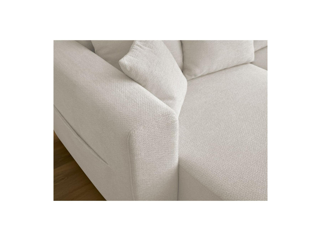 Sidonie - Convertible Panoramic Sofa with Storage Compartment - Heathered Fabric