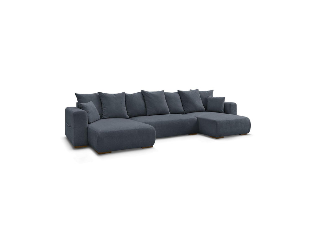 Sidonie - Convertible Panoramic Sofa with Storage Compartment - Heathered Fabric
